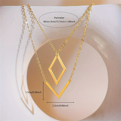 Women's Stainless Steel Fashion Stylish And Personalized Geometric Pendant Necklace