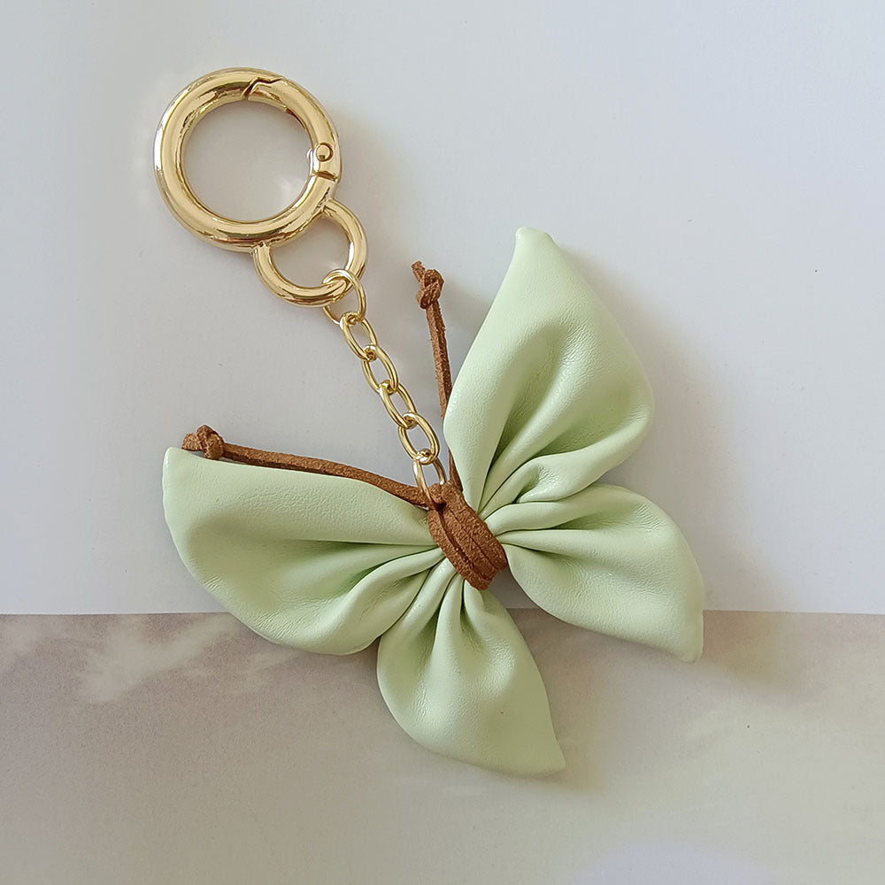 Butterfly Keychain Cars And Bags PU Leather Pendant